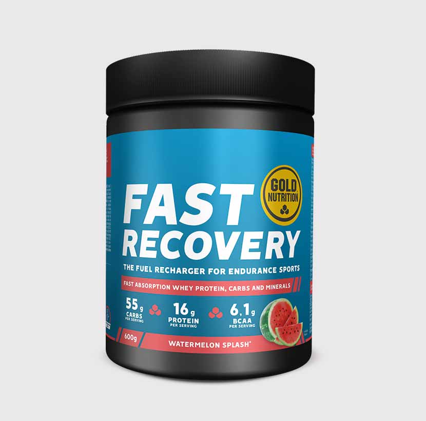 GoldNutrition Fast Recovery Drink Powder nutrition label view.