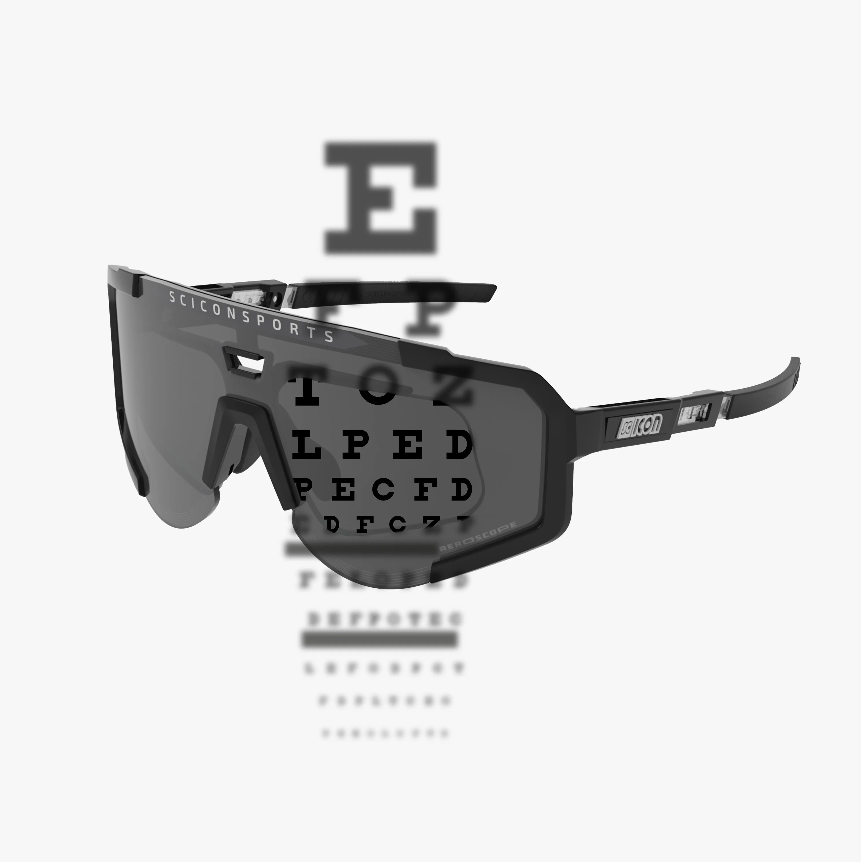 Scicon Aeroscope high-performance sport sunglasses with black gloss finish and red multimirror lenses, designed for active sports.